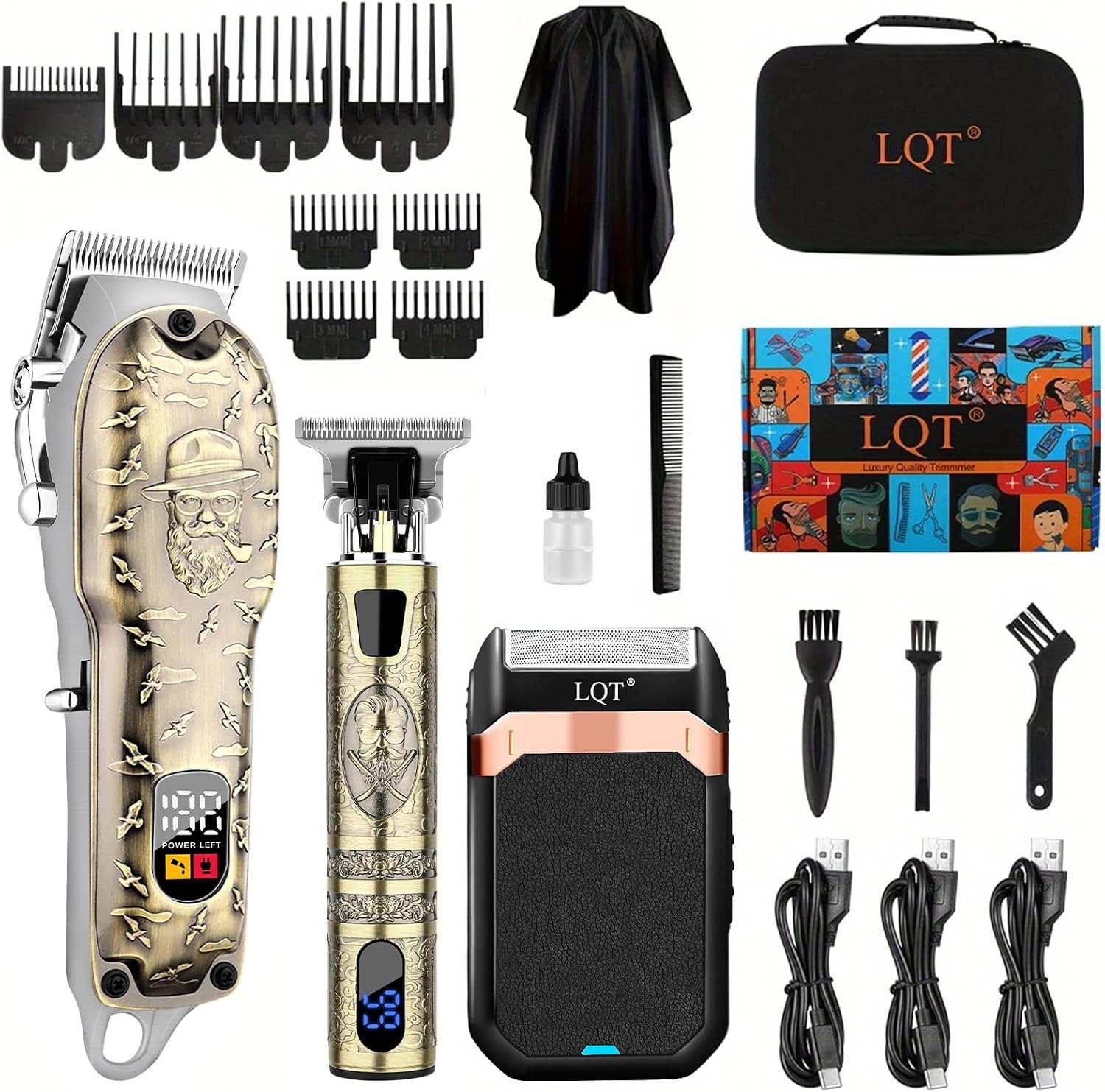 Men'S Grooming Images - 남성용 무선 이발기 세트, LED 디스플레이,
