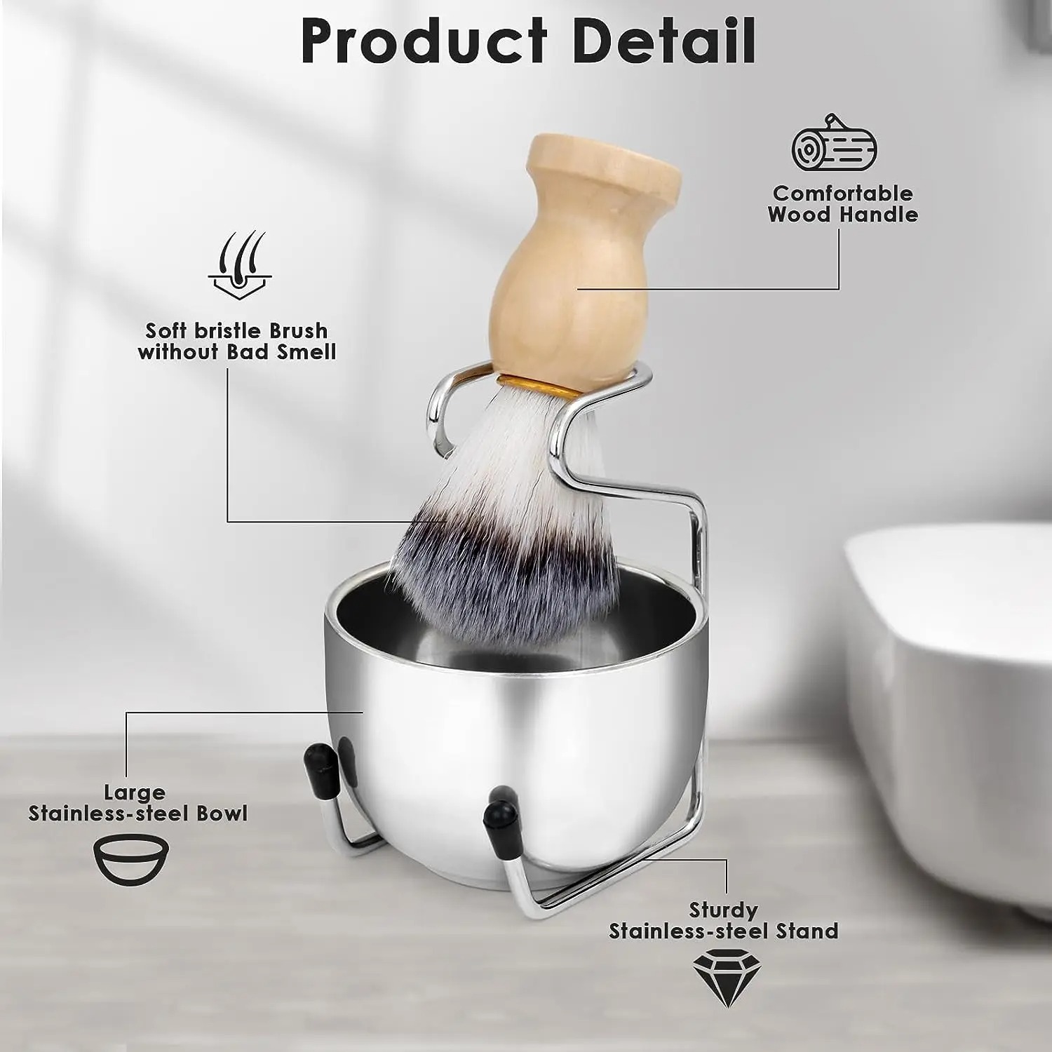 스테인레스 스틸 남성용 면도 건식 또는 습식 컵 면도  - Shaving Brush Set 리뷰 및 가격