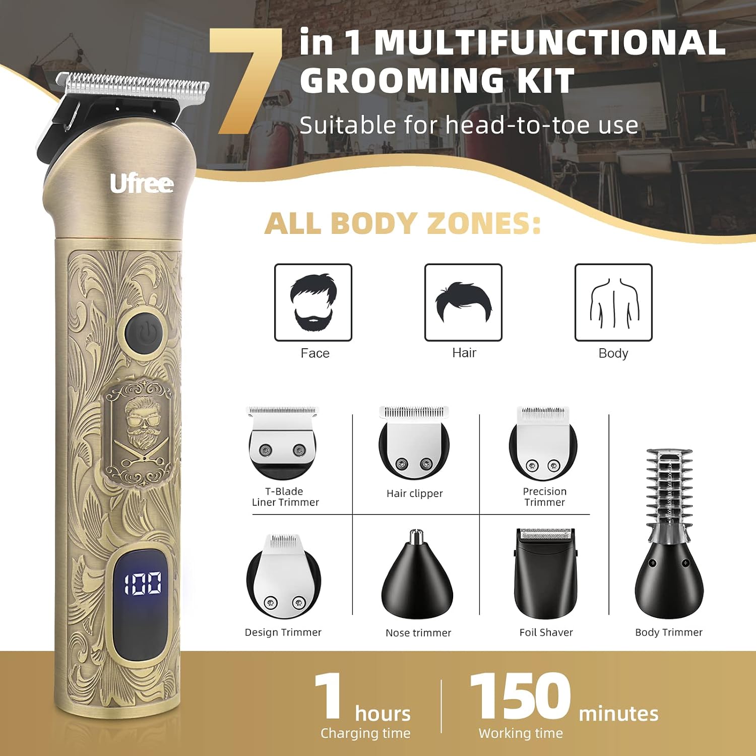 7-in-1 수염 트리머, 남성용 전기 면도기, 1-1 - Men'S Grooming Images 리뷰 및 가격
