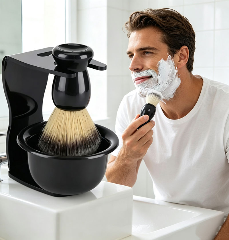 면도 브러쉬 세트(스탠드 포함) 3-in-1 면도 비누 - Shaving Brush Set 리뷰 및 가격