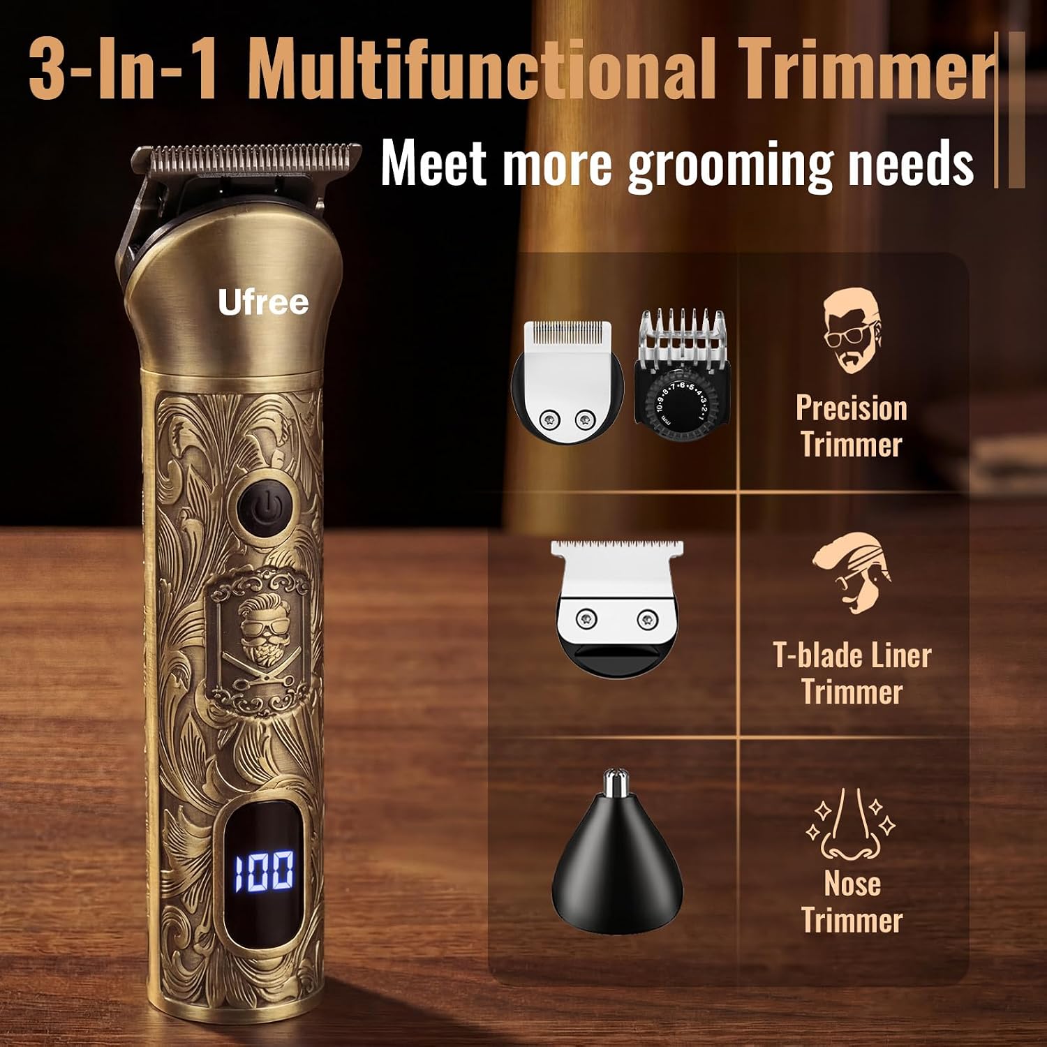 남성용 수염 트리머 헤어 클리퍼, LCD 디스플레이가  - Men'S Grooming Images 리뷰 및 가격