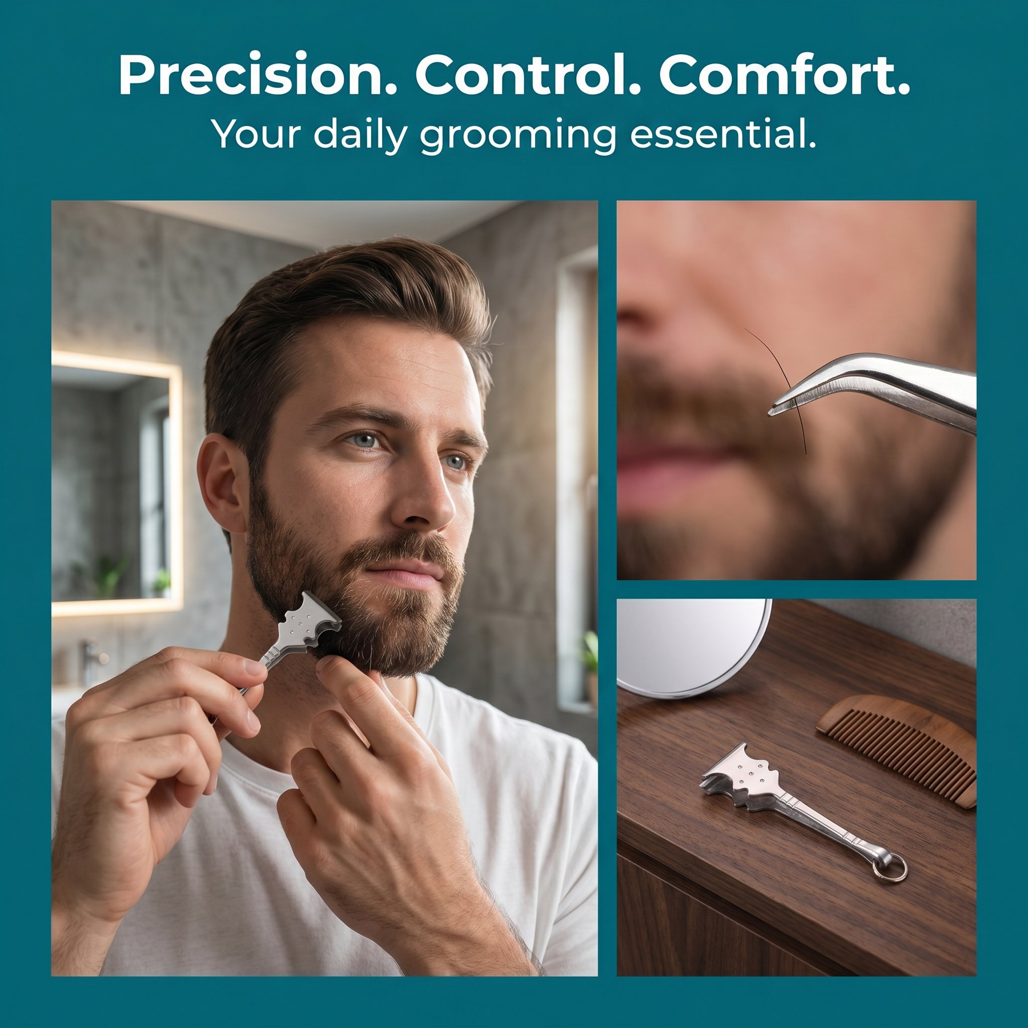기타 모양 스테인리스 스틸 수염 족집게 넓은 팁 제모  - Men'S Grooming Eyebrow Shape 리뷰 및 가격